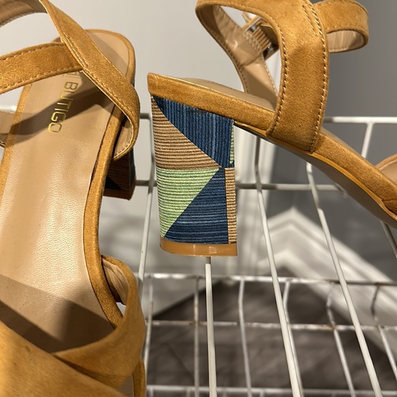 Butigo Tan Colour Block Heel Sandals - Picture 3 of 6
